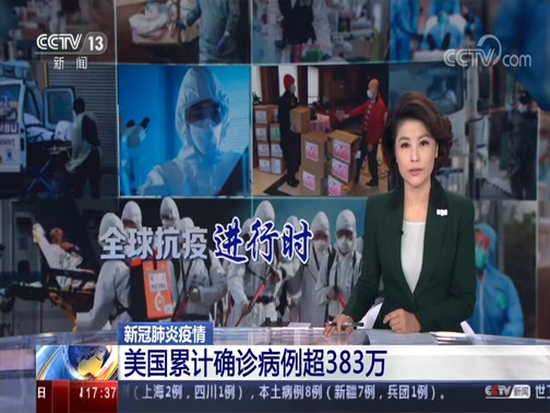 美国疫情最新消息今天新增：美国累计确诊病例超383万